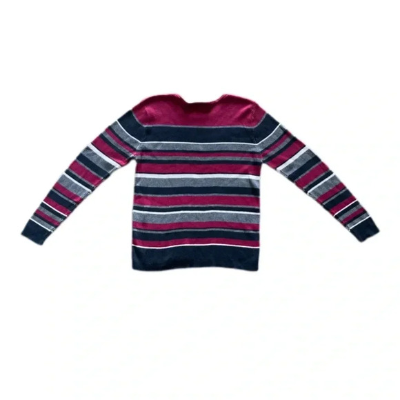 Croft and Barrow Pullover Cotton Striped Sweater XL **fits like Medium** - Picture 2 of 6